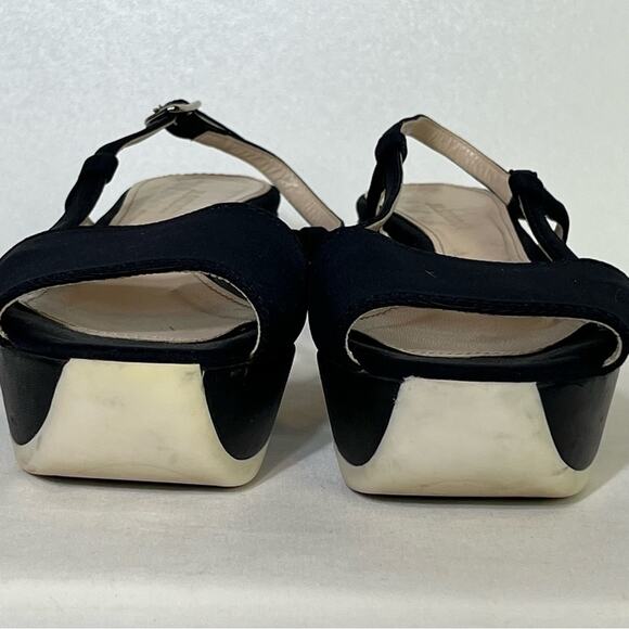 Jil Sander Black Platform Slingback Sandals Size 36.5 - Picture 4 of 8
